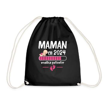Cadeau Maman Annonce Grossesse Future Maman 2024 - Sac de sport léger - noir - Devant