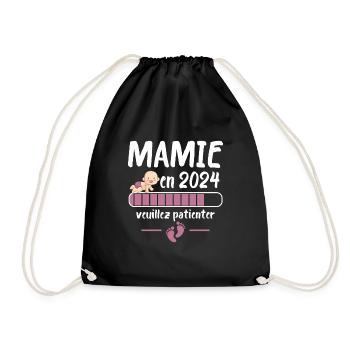 Cadeau Mamie Annonce Grossesse Grand Mère 2024 - Sac de sport léger - noir - Devant