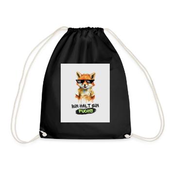 Bin halt ein Fuchs - Version 1 - Turnbeutel - Schwarz - Vorne