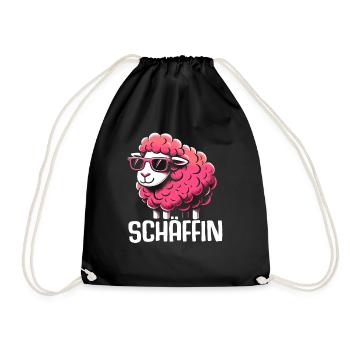 Chef Chefin Schaf Geschenk Schäfin Spruch - Turnbeutel - Schwarz - Vorne