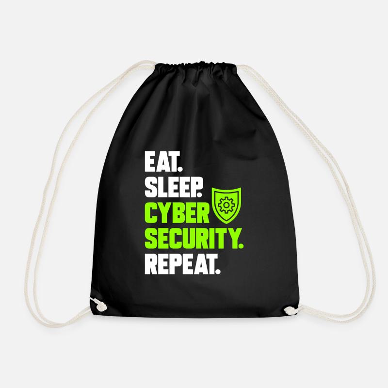 Cybersecurity Hackers IT Security - Drawstring Bag - black