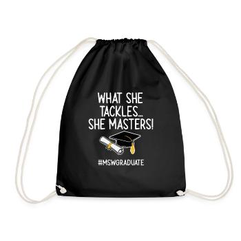 Master Of Social Work Social Work Studies - Drawstring Bag - black - Front