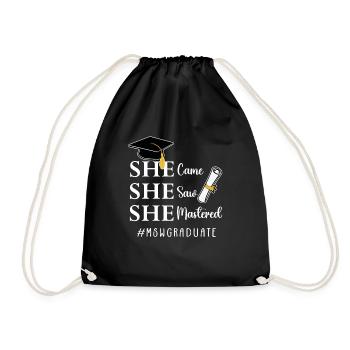 Master Of Social Work Social Work Studies - Drawstring Bag - black - Front