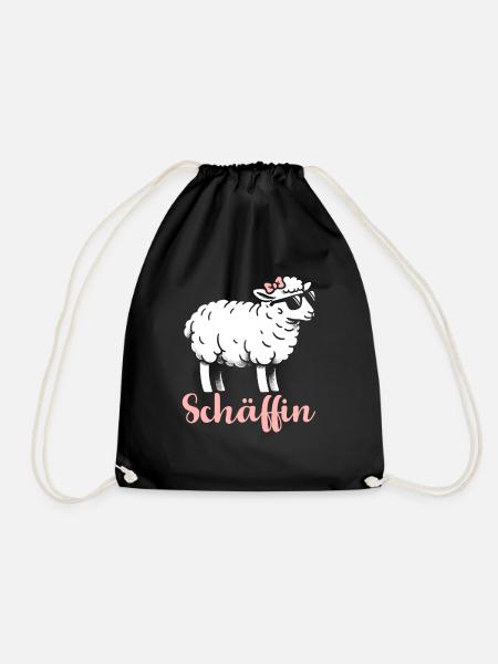 Chef Chefin Schaf Geschenk Schäfin Spruch - Turnbeutel - Schwarz