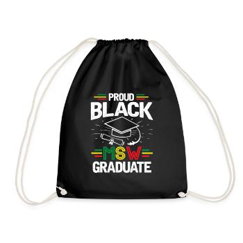 Master Of Social Work Social Work Studies - Drawstring Bag - black - Front