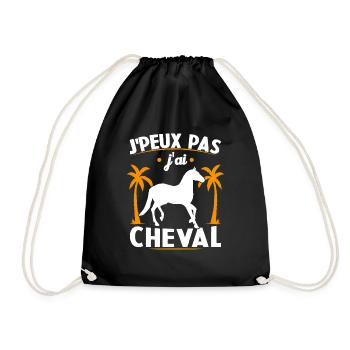 I can't I have a horse - Drawstring Bag - black - Front