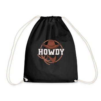 Howdy Western Country Southern Cowboy Texas - Turnbeutel - Schwarz - Vorne