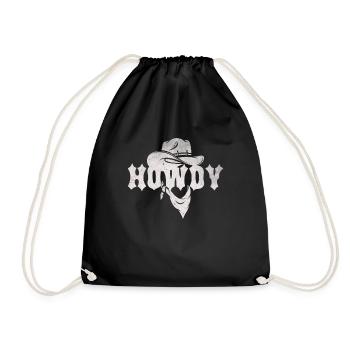 Howdy Western Country Southern Cowboy Texas - Turnbeutel - Schwarz - Vorne