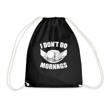 Golden Doodle Lustig I Dont Do Mornings - Turnbeutel - Schwarz - Vorne
