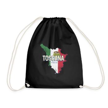 Toskana Italien Retro Landkarte Vintage Souvenir - Turnbeutel - Schwarz - Vorne