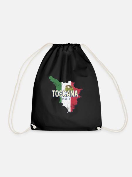 Toskana Italien Retro Landkarte Vintage Souvenir - Turnbeutel - Schwarz