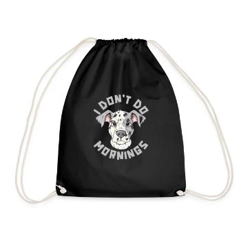 Dalmatian Funny I Don't Do Mornings - Drawstring Bag - black - Front