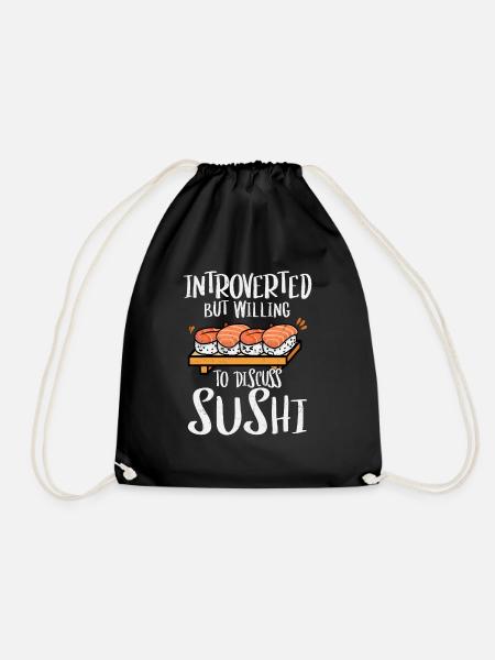 Introverted But Willing To Discuss Sushi 2Introver - Turnbeutel - Schwarz