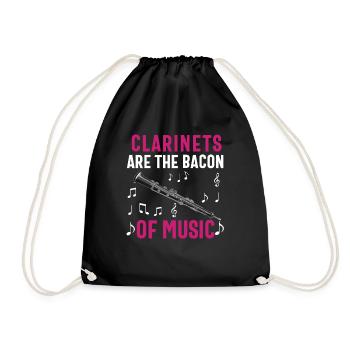 Clarinet Player For Girl Women Daughter Funny - Drawstring Bag - black - Front