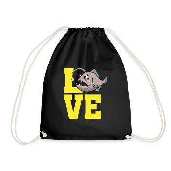 Poisson-grenouille Pêcheur en haute mer Pêcheur à la ligne - Sac de sport léger - noir - Devant