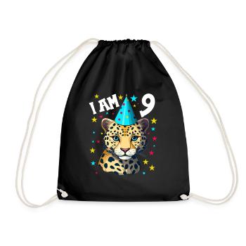 J’ai 9 ans Léopard Léopard 9e anniversaire - Sac de sport léger - noir - Devant