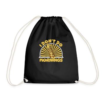 Giraffe Funny I Don't Do Mornings - Drawstring Bag - black - Front