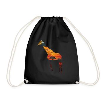 Girafe Afrique Animal cadeau - Sac de sport léger - noir - Devant