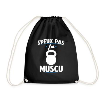 I can't I worked out - Drawstring Bag - black - Front