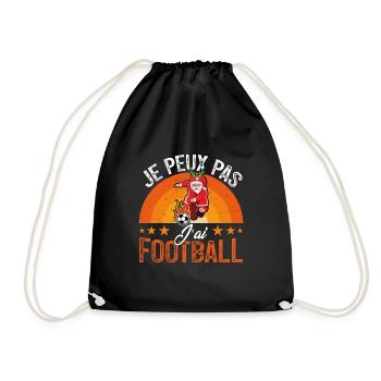 je peux pas j ai foot - Sac de sport léger - noir - Devant