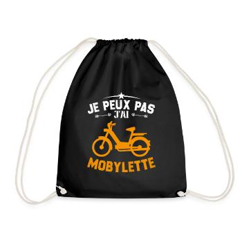 Ich kann nicht, ich habe ein Moped-Geschenk - Turnbeutel - Schwarz - Vorne