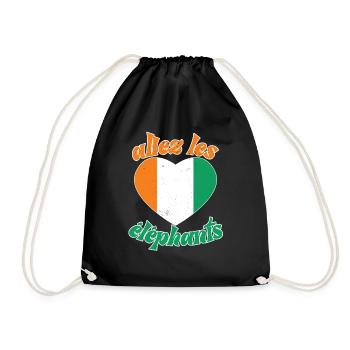 Côte D'ivoire 2024 Maillot Foot Éléphant Drapeau - Sac de sport léger - noir - Devant