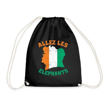 Les Elephants Maillot Football Côte D'ivoire 2024 - Sac de sport léger - noir - Devant