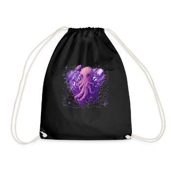 Super Cute Kraken Octopus Pink Palette - Drawstring Bag - black - Front