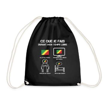 temps libre congo Brazzaville - Sac de sport léger - noir - Devant