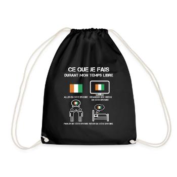 temps libre côte d'ivoire - Sac de sport léger - noir - Devant