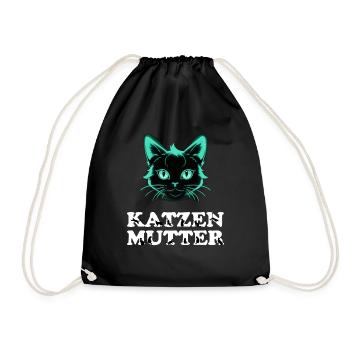 Cat Mom Design - Drawstring Bag - black - Front