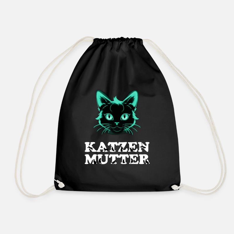 Katzenmutter Design - Turnbeutel - Schwarz