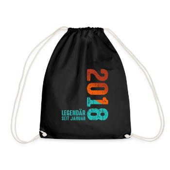 Limited Edition January 2018 Legendär Seit January - Turnbeutel - Schwarz - Vorne