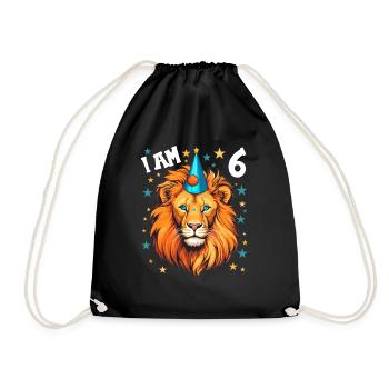 J’ai 6 ans Lion Lion 6e anniversaire - Sac de sport léger - noir - Devant