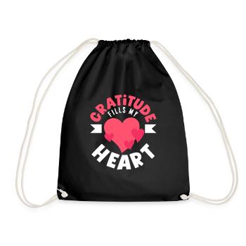 La gratitude remplit mon cœur Message positif - Sac de sport léger - noir - Devant
