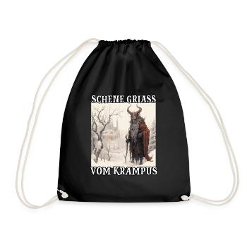 Krampus mask Krampus costume Kramperl Evil Santa - Drawstring Bag - black - Front