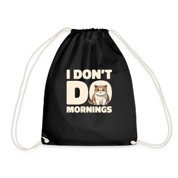 Cat Drôle Je Ne Fais Pas De Matins - Sac de sport léger - noir - Devant