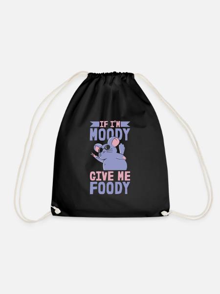 Chinchilla Witzig If Im Moody Give Me Foody - Turnbeutel - Schwarz