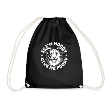 Border Collie Drôle Si Je Suis De Mauvaise Humeur Donnez-Moi Gourmand - Sac de sport léger - noir - Devant