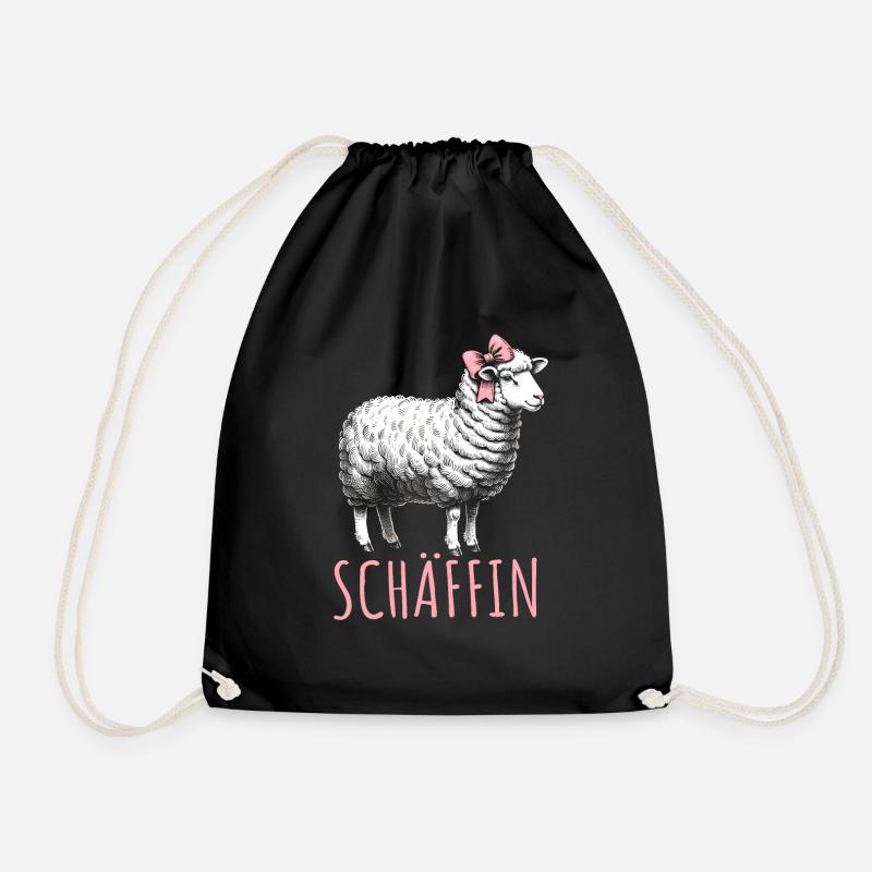 Chef Chefin Schaf Geschenk Schäfin Spruch - Turnbeutel - Schwarz
