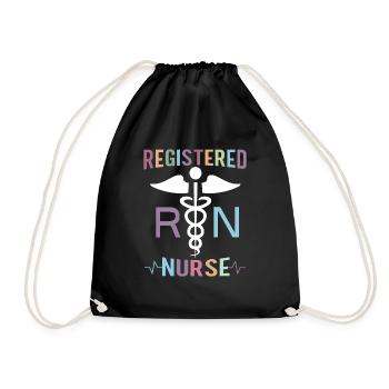 Registered Nurse Krankenschwester Nursing - Drawstring Bag - black - Front