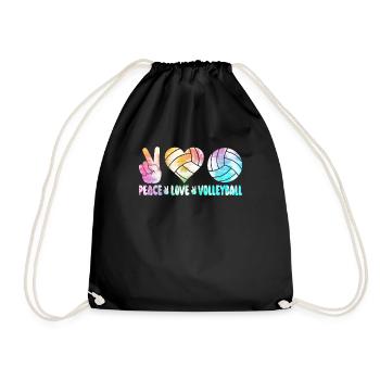 Tie Dye Volleyball Volleyball Lover - Drawstring Bag - black - Front