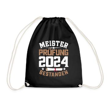 Meisterprüfung 2024 Meistertitel Abschluss - Turnbeutel - Schwarz - Vorne