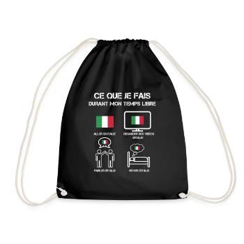 temps libre italie drapeau - Sac de sport léger - noir - Devant