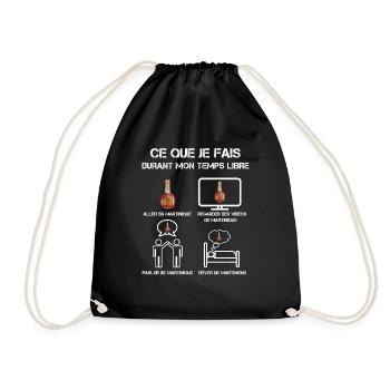 Free time Martinique rum - Drawstring Bag - black - Front