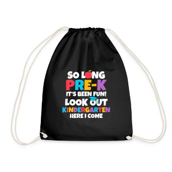 Look Out Kindergarten Pre-K Graduate Preschool Gra - Drawstring Bag - black - Front