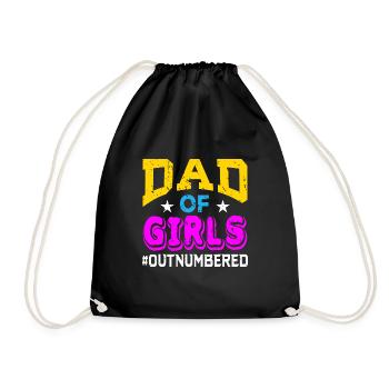 Drôle De Papa De Filles Fête Des Pères Papa En Nombreuse - Sac de sport léger - noir - Devant
