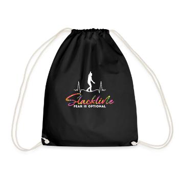 Slackline fear is optional - Drawstring Bag - black - Front