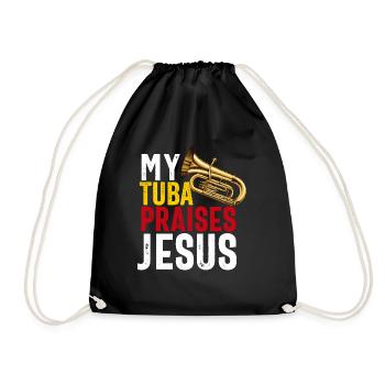 Joueur de tuba hommes femmes fanfare tubiste en laiton - Sac de sport léger - noir - Devant