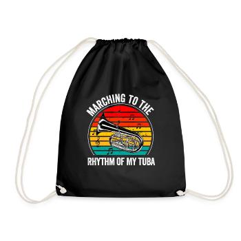 Tuba Player Men Women Marching Band Brass Tubist - Drawstring Bag - black - Front